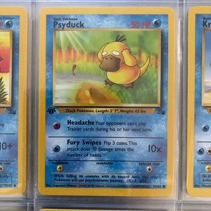 1990’s rare vintage 1st edition Psyduck Pokémon card 53/62